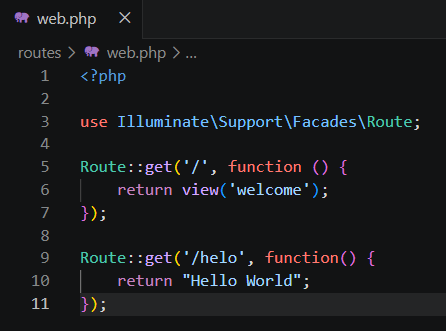Script Routing Laravel