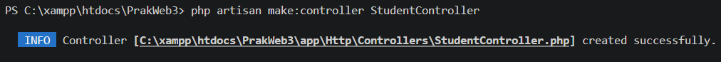 Pembuatan Resource StudentController