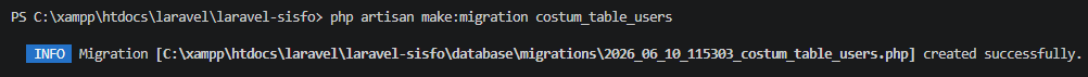 Generate file migration custom_table_users