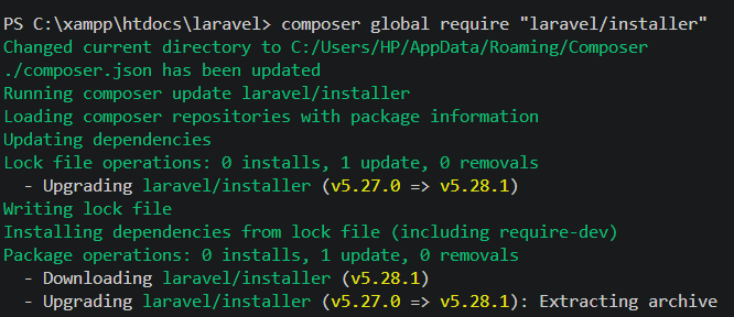 Upgrade Laravel Installer