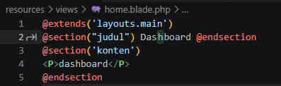 Pewarisan kerangka master layout pada home blade