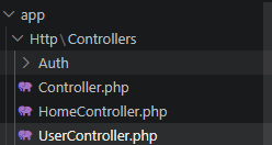 Letak controller baru pada pohon direktori