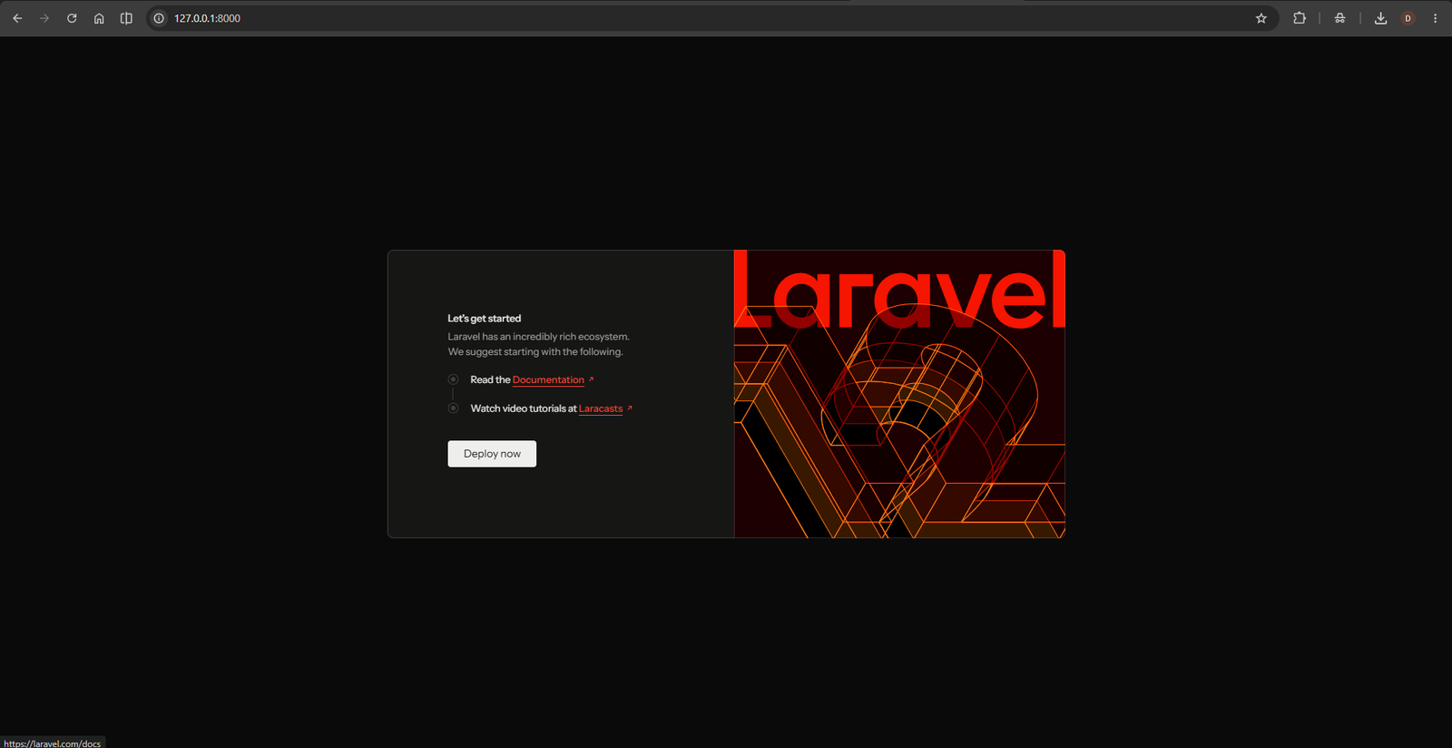 Halaman Selamat Datang Default Laravel